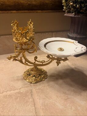 Stylebuilt Accessories New York 24k Gold-Plated Ormolu Candleholder/Trinket Dish